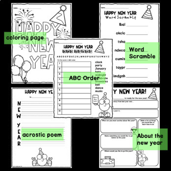 New years writing activities for first grade by kiddie concepts