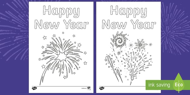 New years fireworks louring pages