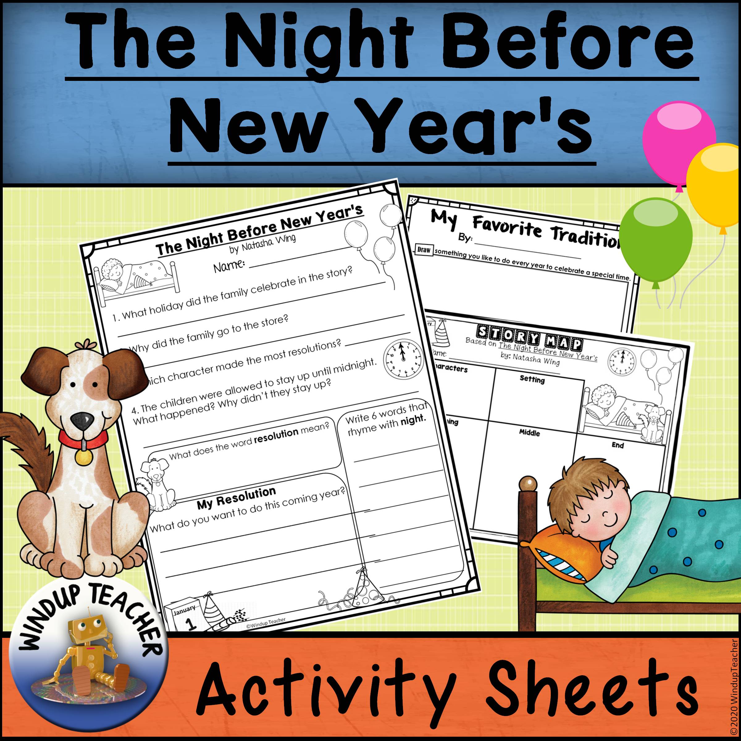 New years picture book activities bundle made by teachers