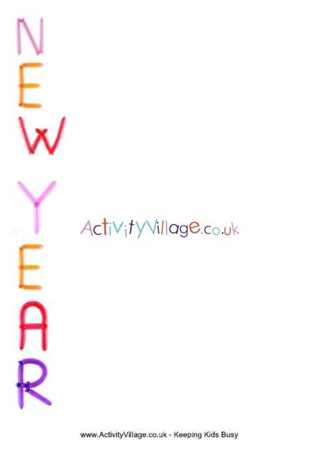 New year acrostic printable for kids