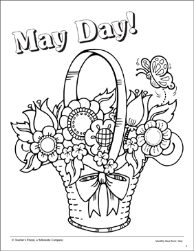 May day coloring page printable coloring pages