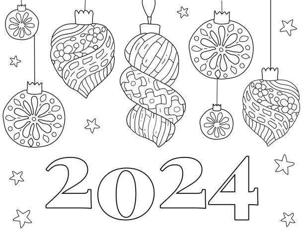 Happy new year coloring pages by coloringpageswk on
