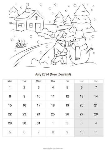 July calendar