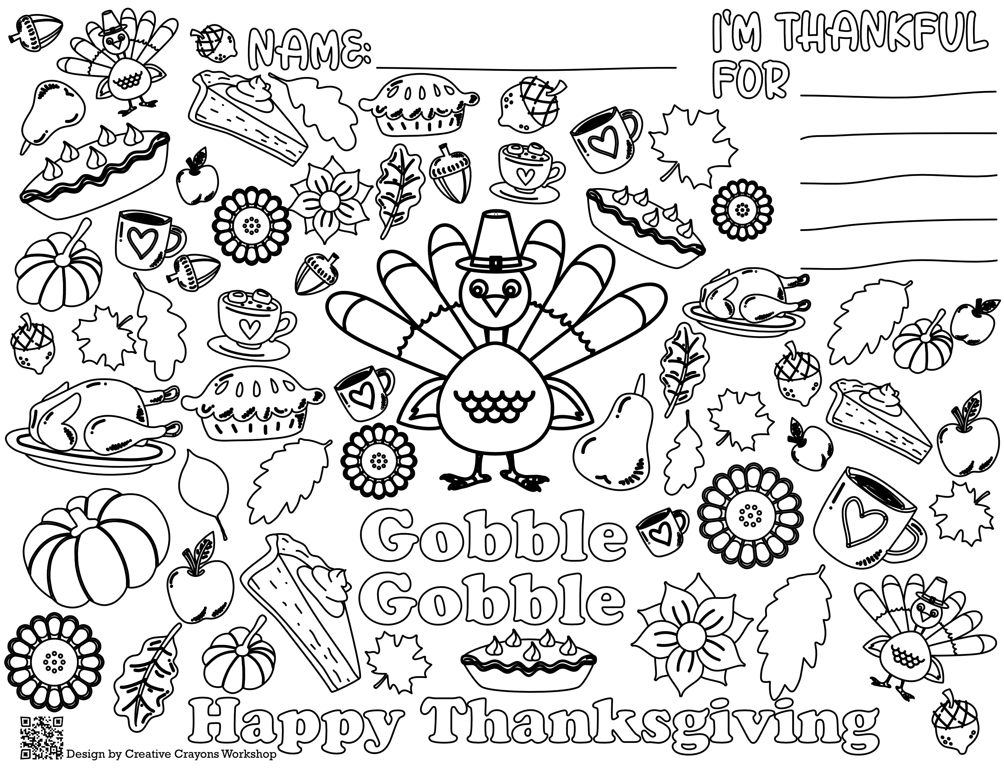 Thanksgiving coloring page â creative crayons workshop