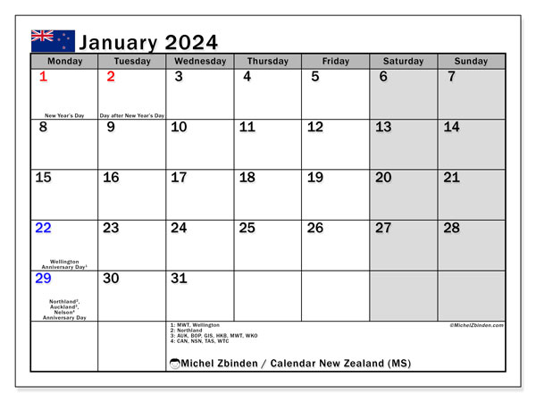 Calendar january