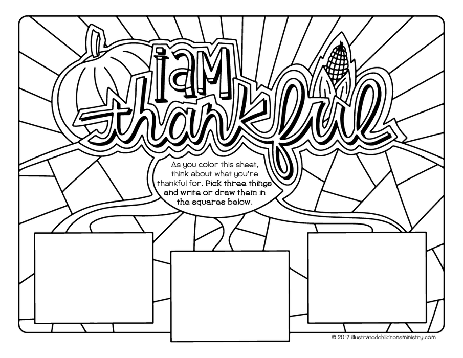I am thankful coloring pages â illustrated ministry