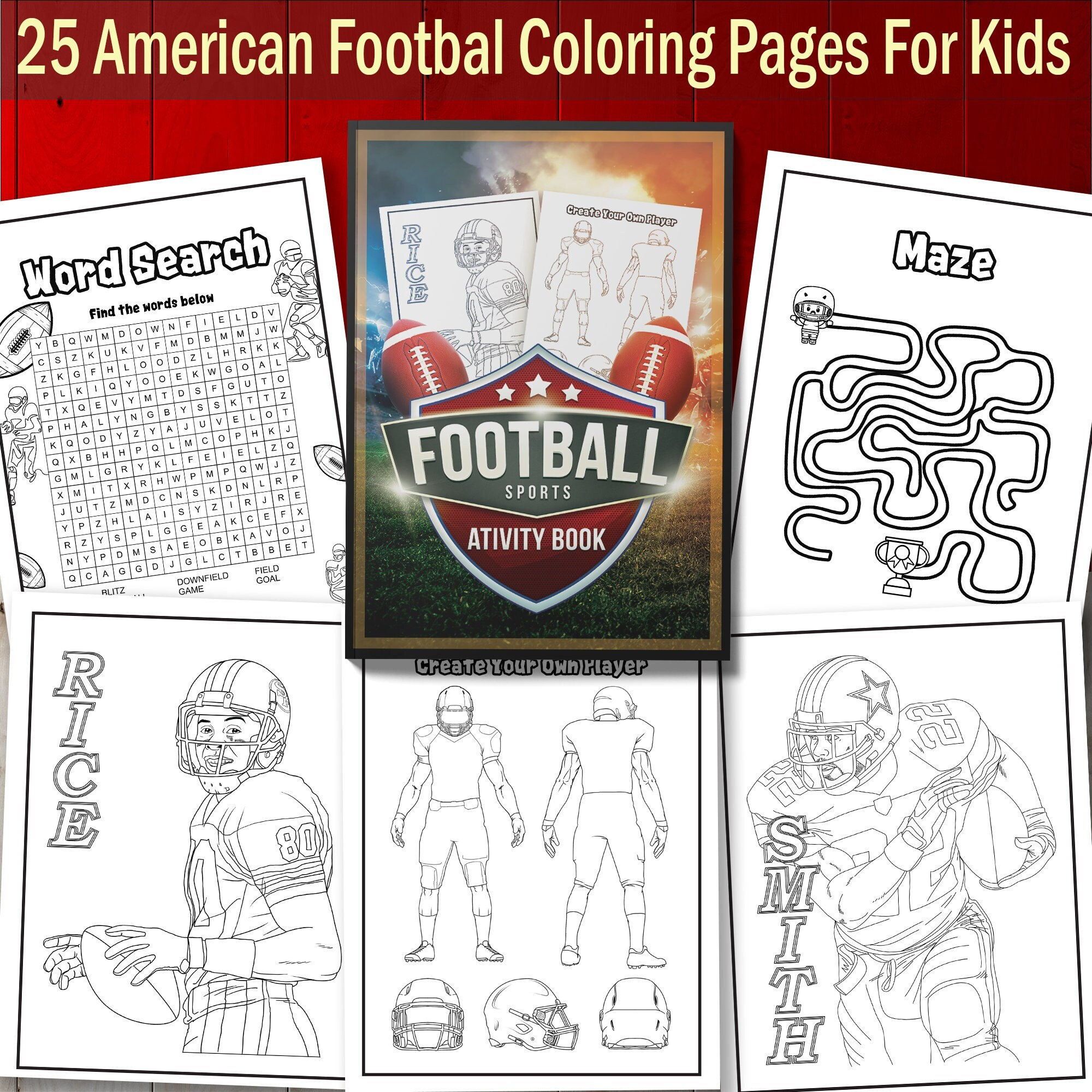 Best value football sports activity book instant download
