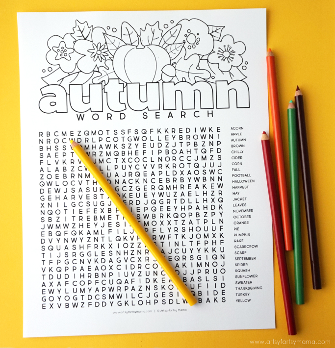 Free printable autumn word search coloring page artsy