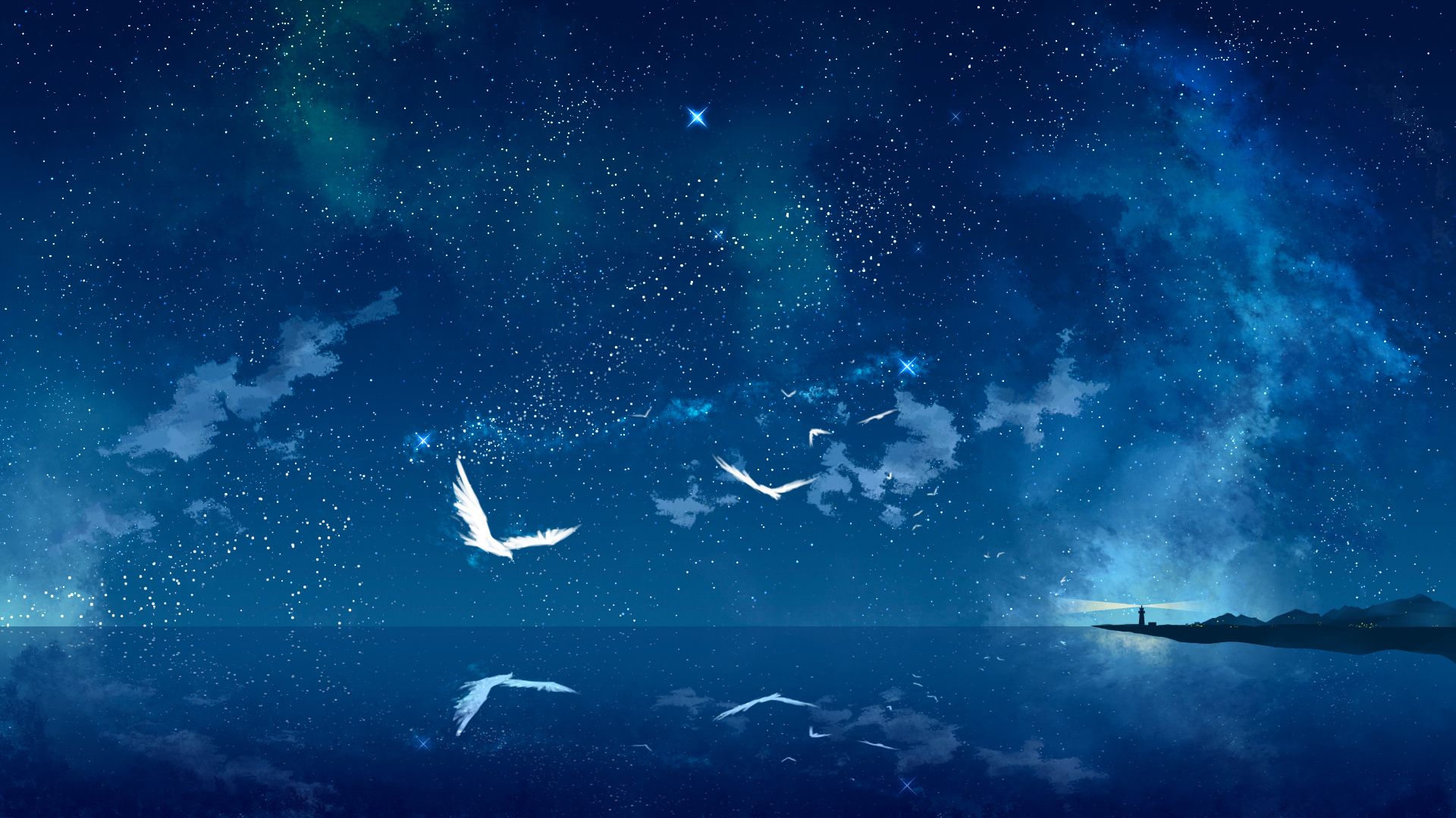 Anime night sky wallpapers