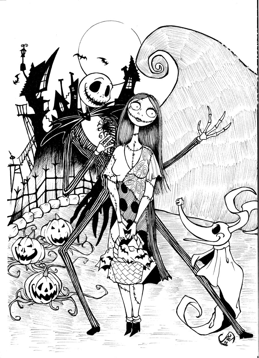 Free printable nightmare before christmas coloring pages