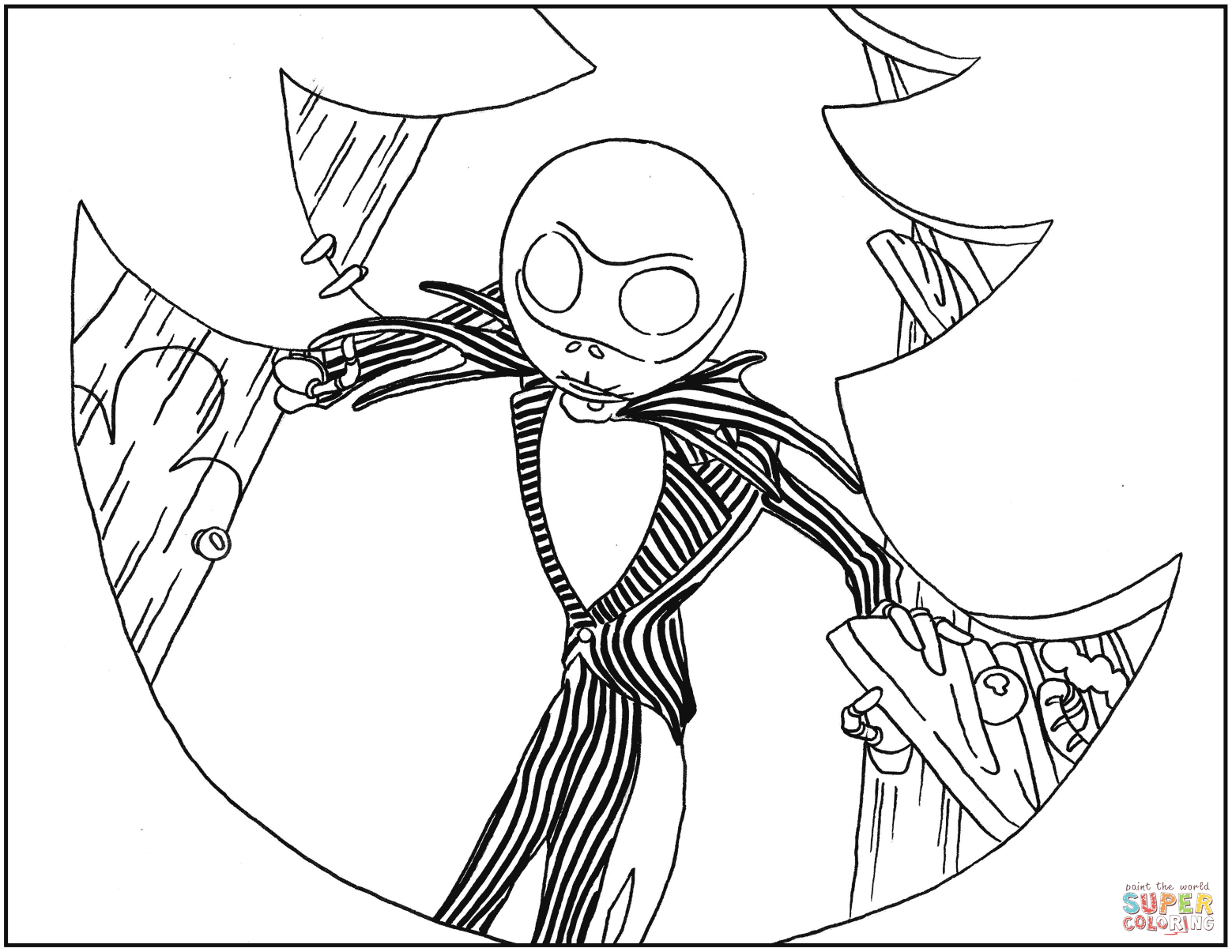 Jack skellington from nightmare before christmas coloring page free printable coloring pages