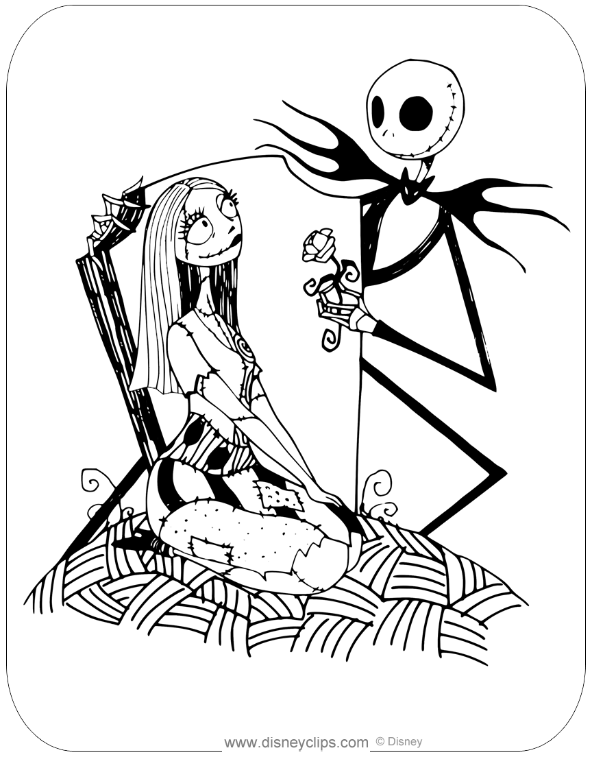The nightmare before christmas coloring pages