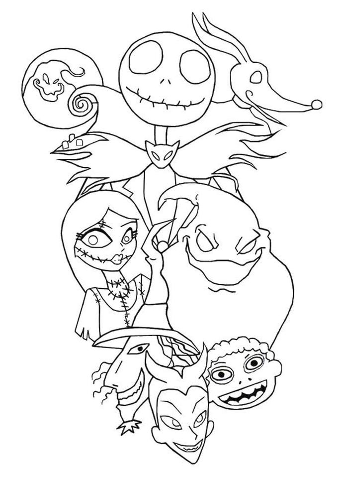 Get this nightmare before christmas coloring pages halloween ijb