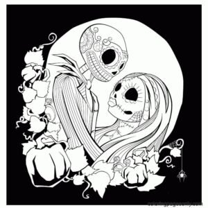 Nightmare before christmas coloring pages printable for free download