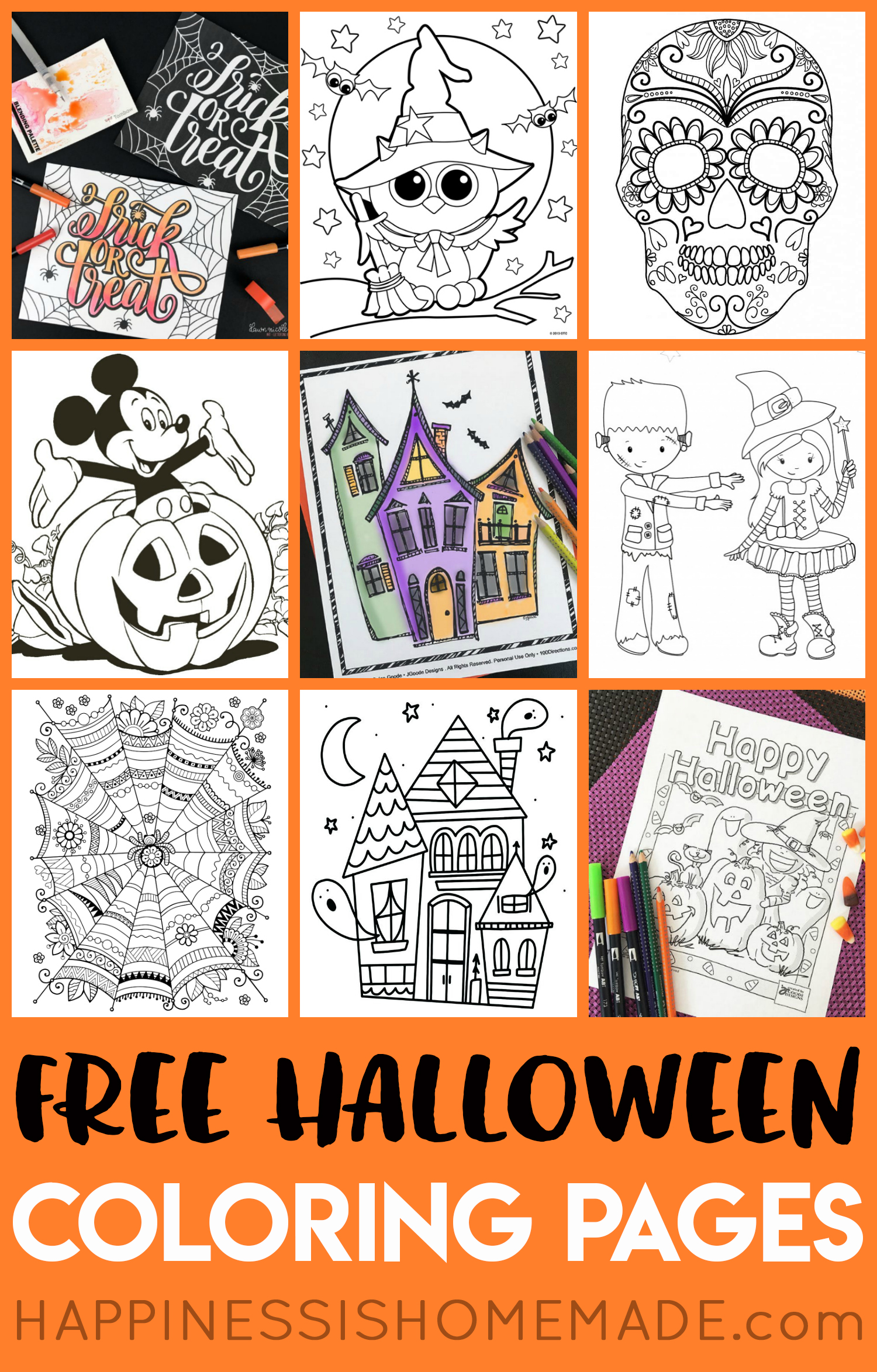 Free halloween coloring pages for adults kids