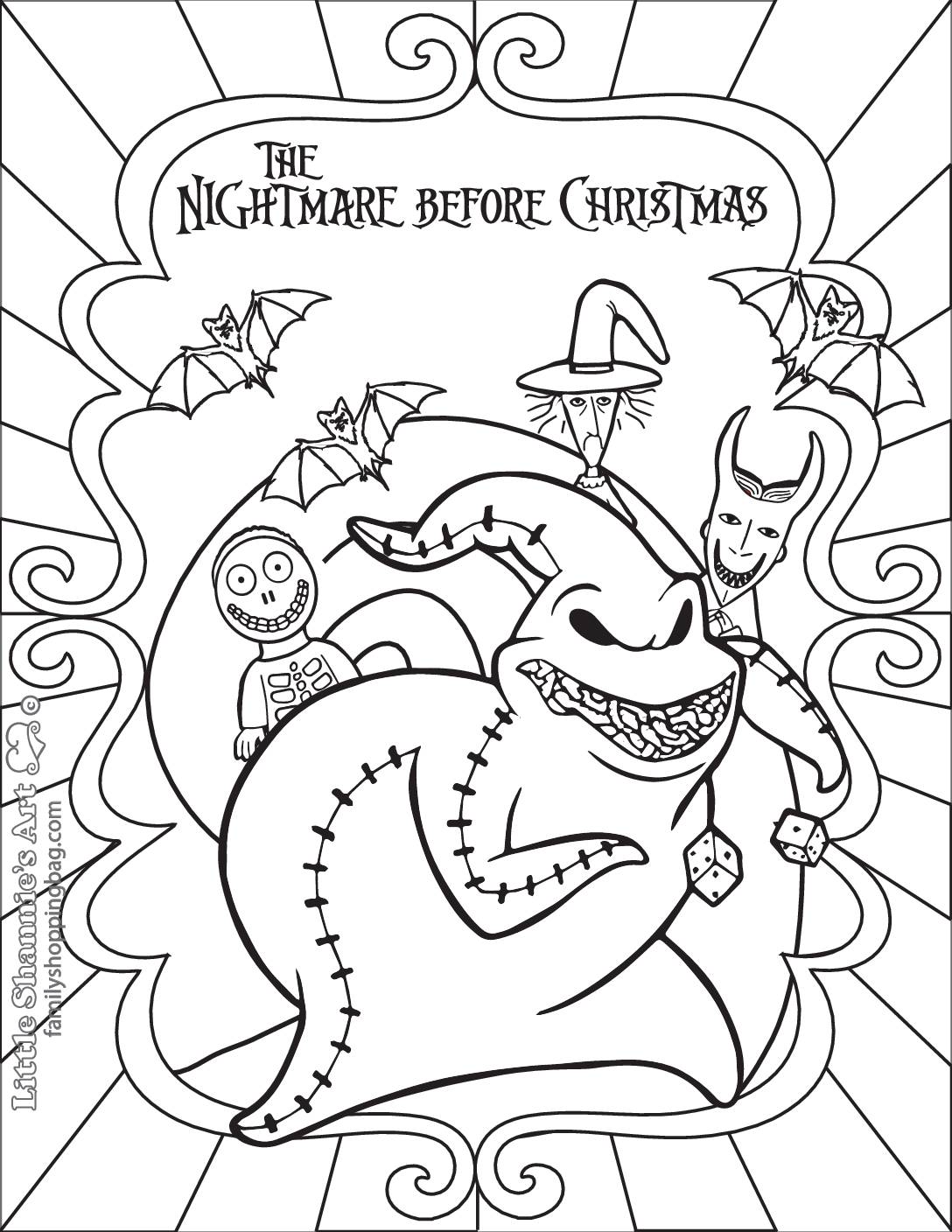 Coloring page nightmare bc