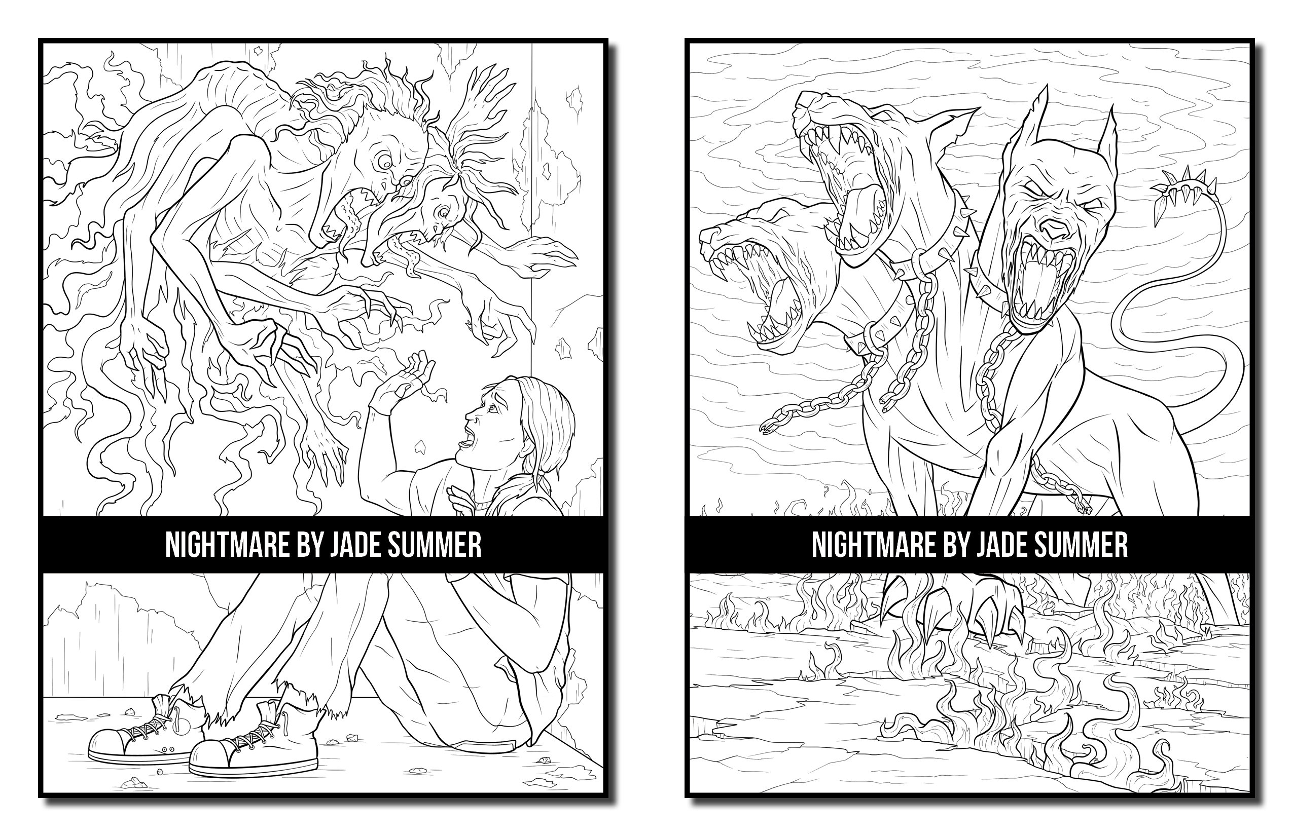 Coloring pages nightmare adult coloring book by jade summer digital coloring pages printable pdf download