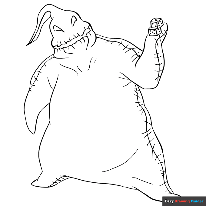 Oogie boogie from the nightmare before christmas coloring page easy drawing guides