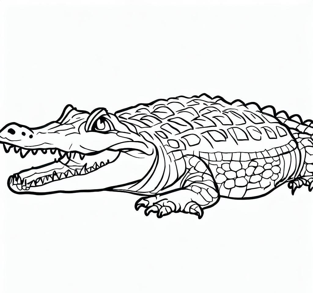 Free printable crocodile coloring page