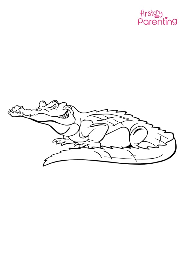 Angry alligator coloring page for kids