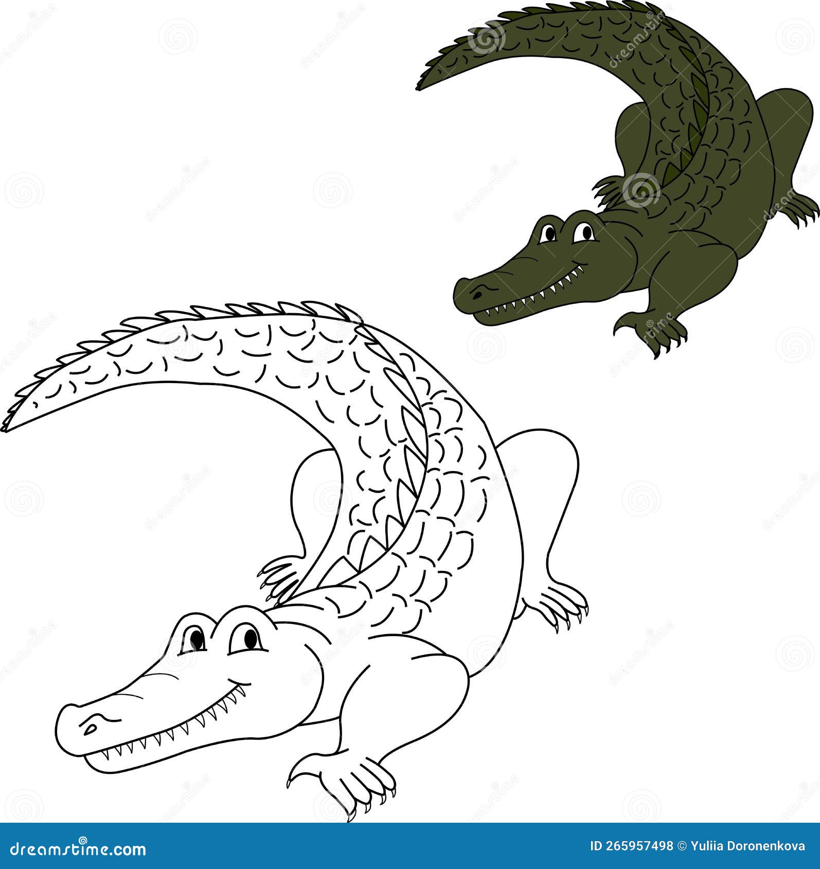 Cartoon cute crocodile for kid s coloring book stock vector