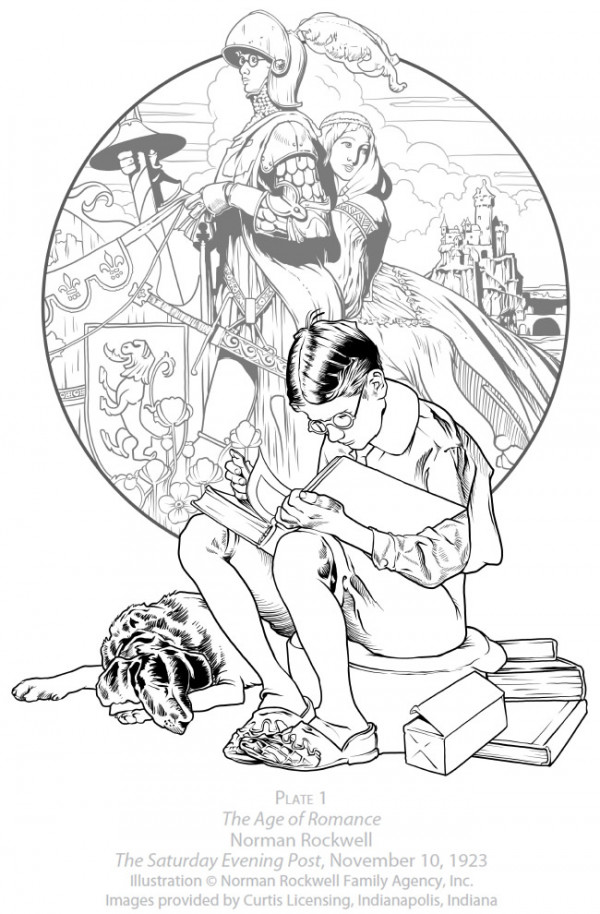 Norman rockwell coloring pages â