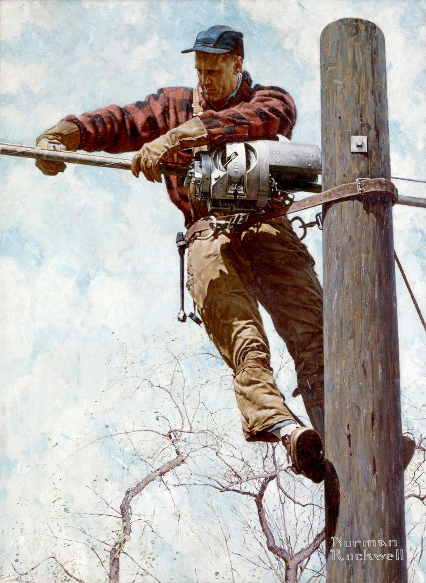 The lineman by norman rockwell