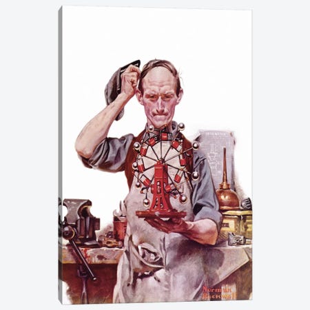The lineman art print by norman rockwell