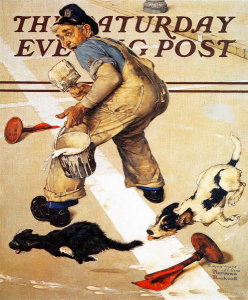 The lineman by norman rockwell