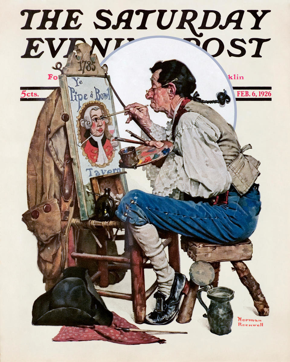 Colonial sign painter by norman rockwell