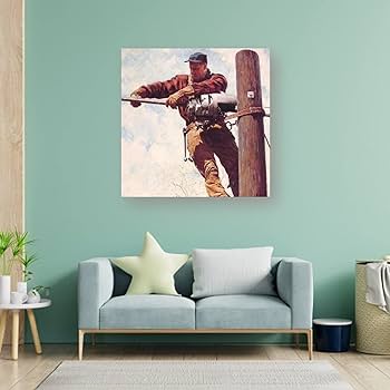 Fengcheng the lineman by norman rockwell cool poster art prints wall painting artworks posters hanging picture gift bedroom home decor xinchxcm home
