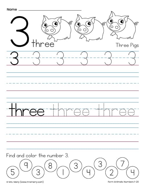Free tracing numbers worksheets
