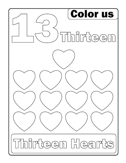 Premium vector number tracing and counting coloring pages with cute designs