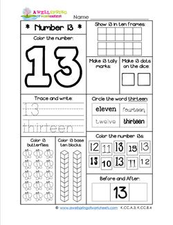 Number worksheets for kindergarten number worksheet