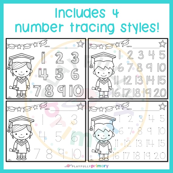 Kindergarten graduation coloring sheets preschool number tracing worksheet numbers printable number writing numbers