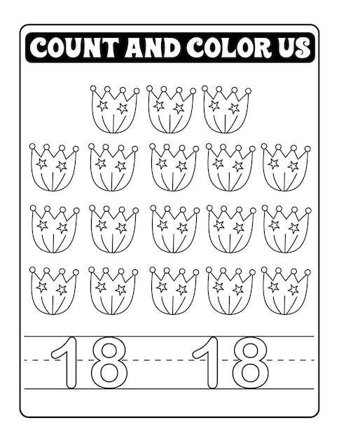Premium vector counting and number coloring pages