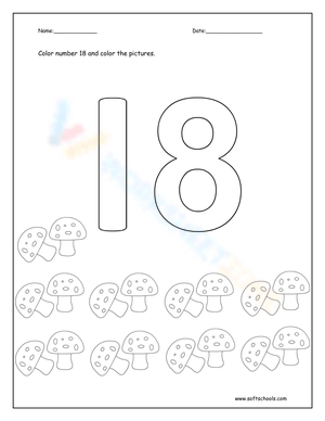 Coloring number worksheet collection for teaching learning