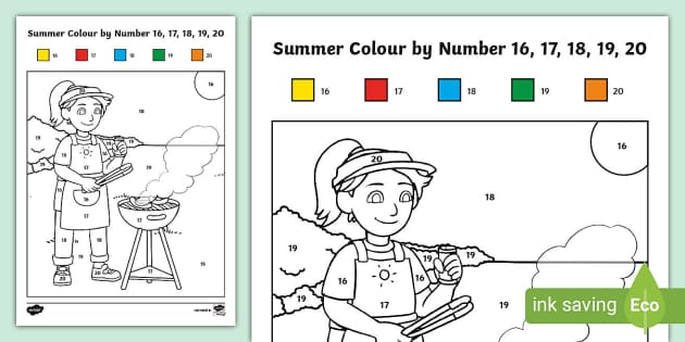 Summer colour by number teacher made