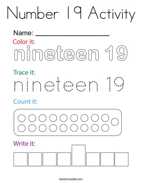 Number activity coloring page