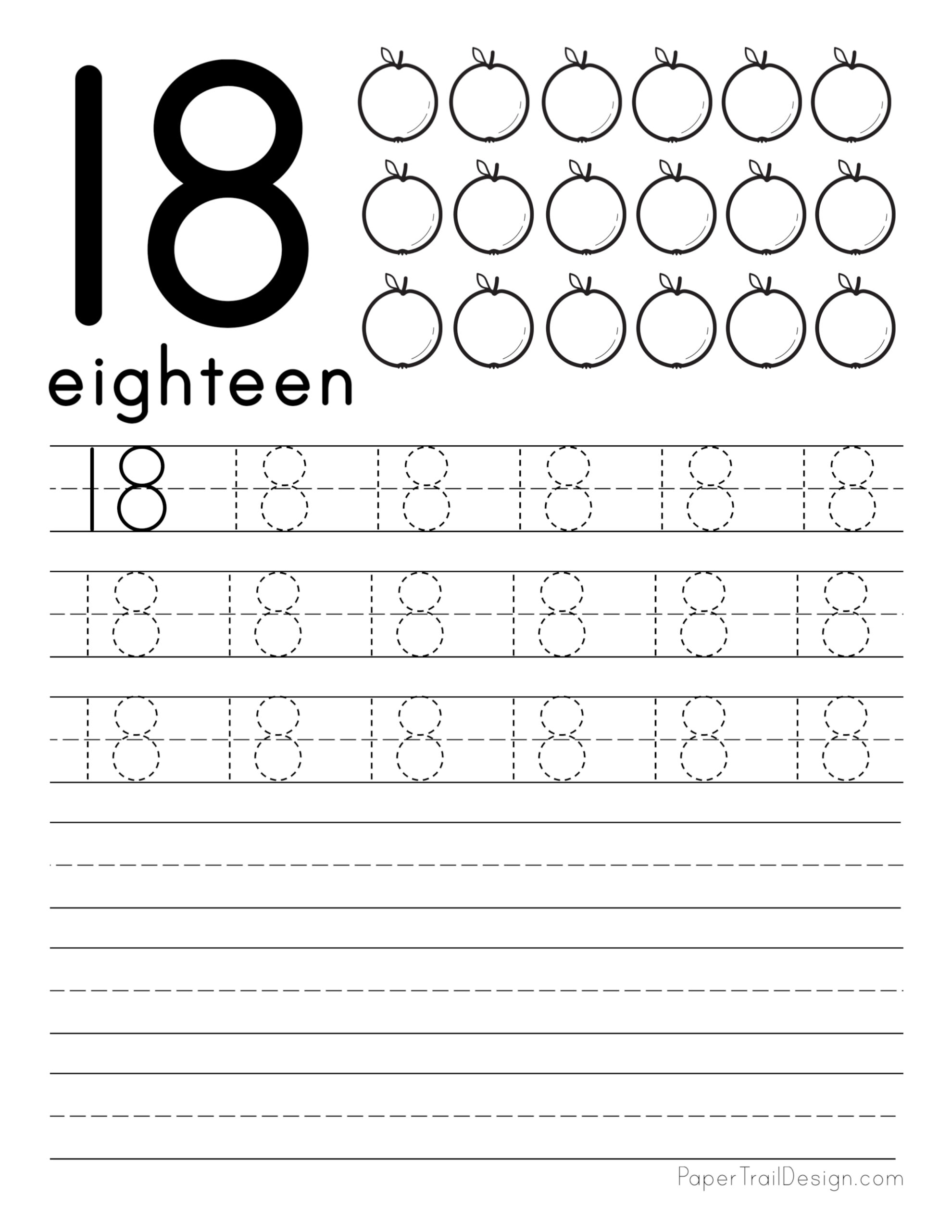 Free number tracing worksheets