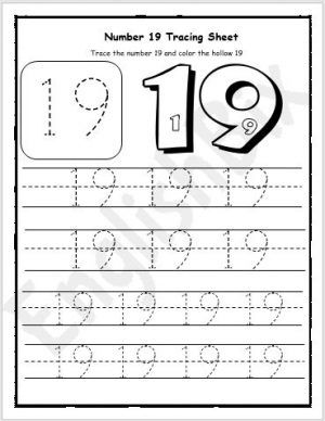 Number tracing worksheet for preschool