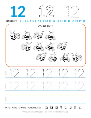 Tracing the number printable activity sheets from to at