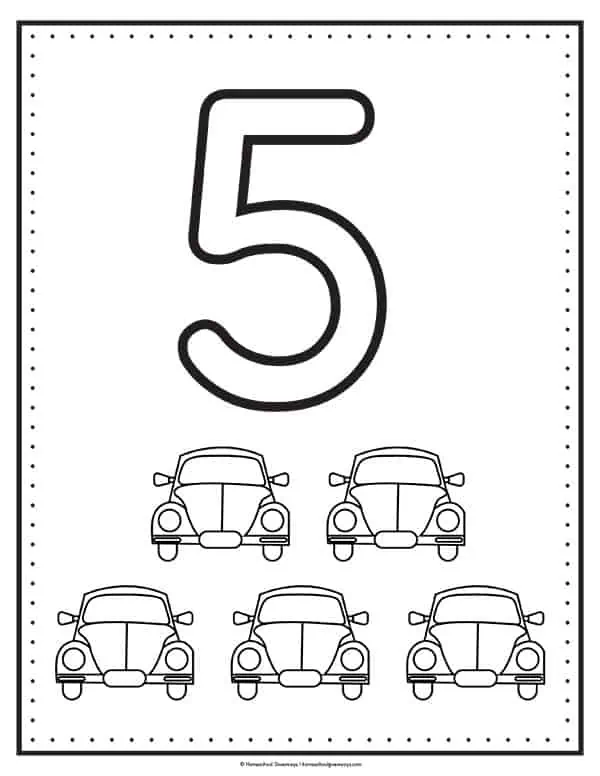 Printable number coloring pages for early learners