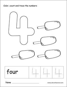 Number tracing and colouring worksheet for kindergarten numbers preschool math activities kindergarten printables kindergarten worksheets