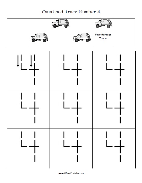 Count and trace number worksheet â free printable