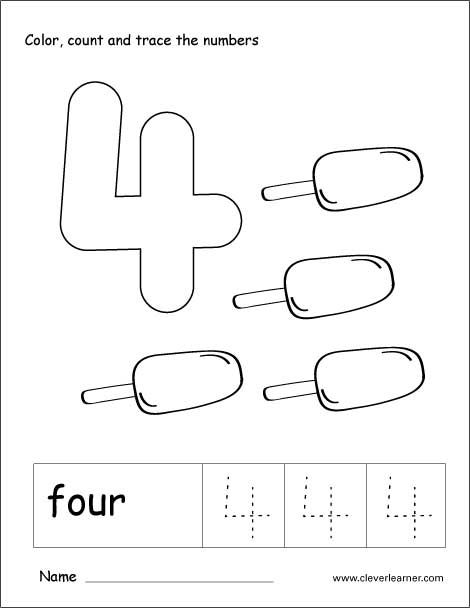 Number tracing and colouring worksheet for kindergarten preschool worksheets worksheets for kids coloring worksheets for kindergarten