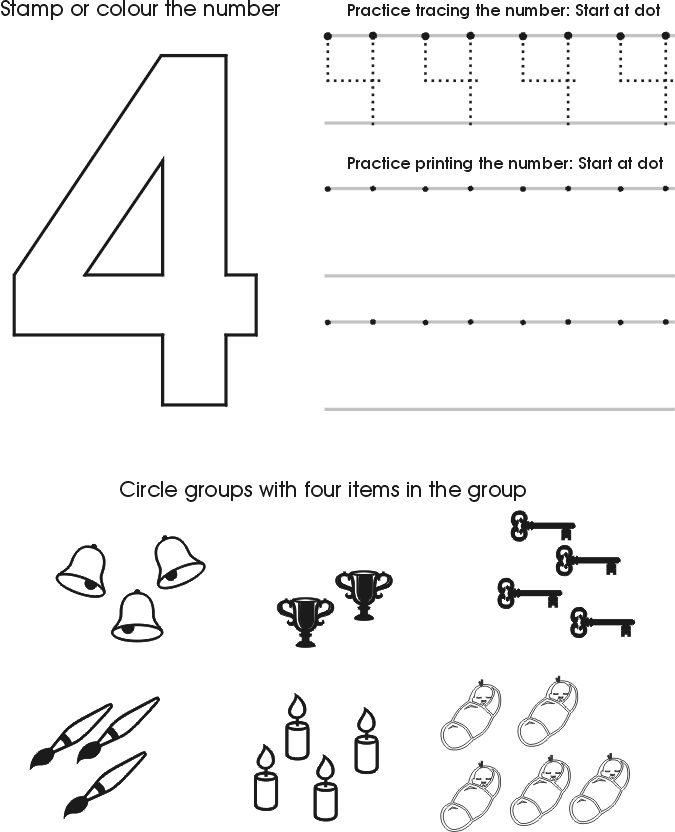 Number four worksheet free preschool printable preschool worksheets numbers preschool preschool number worksheets