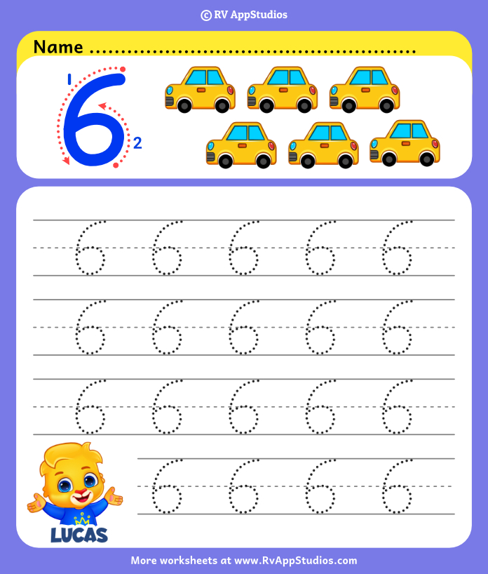 Number tracing worksheets count and trace number