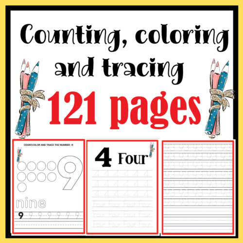 Printable number tracing counting and coloring worksheets made by teachers