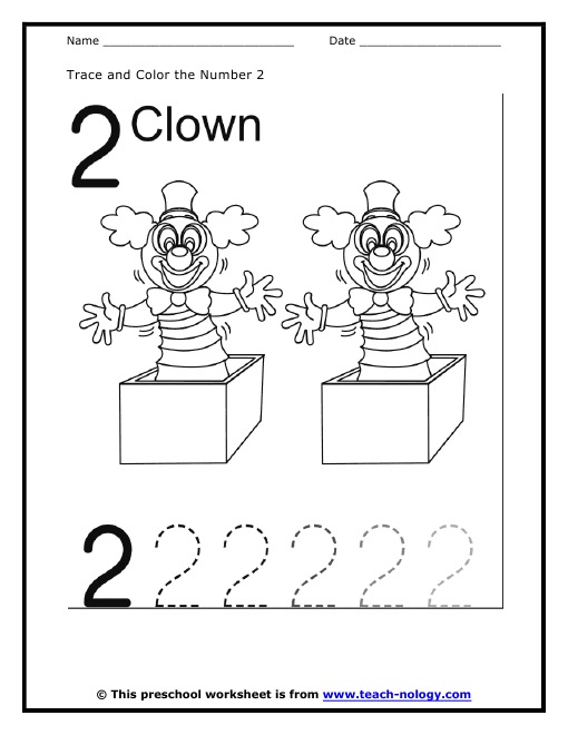 Number two tracing and coloring worksheets crafts and worksheets for preschooltoddler and kindergarten
